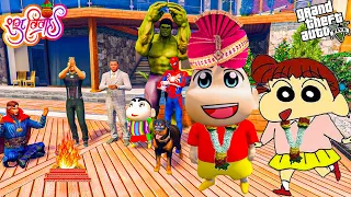 Shinchan Got Married in GTA 5 | Franklin Celebrating Shinchan Wedding | GTA 5 AVENGERS