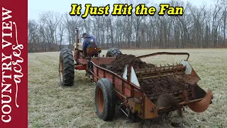 Another not so perfect day using Vintage Farm Equipment.  Spreading Manure like they did in 1961.