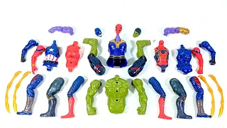 avengers toys.. thanos vs red spiderman vs captain america vs hulk smash.. merakit mainan..