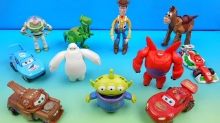 DISNEY PIXAR HATCH N' HEROES TOY STORY BIG HERO 6 CARS FULL SET OF 11 TOYS VIDEO REVIEW