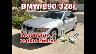 BMW E90 328i headlights bulb replacement (DIY37)