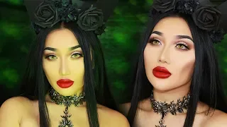 EASY MALEFICENT MAKEUP TUTORIAL | LAST MINUTE HALLOWEEN IDEAS USING BOOHOO MAKEUP!?