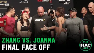 Zhang Weili nearly refuses Joanna Jedrzejczyk's handshake | UFC 248 Ceremonial Weigh-Ins