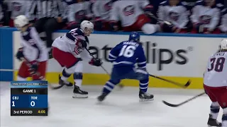 Liam Foudy Hit on Mitch Marner (Aug. 2, 2020) (Qualifying Round Game 1)