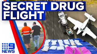 Five men charged over allegedly organising secret drug flight | 9 News Australia