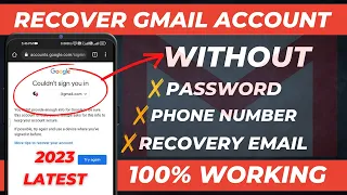 How to recover Gmail account without phone number without verification 2023 (100% WORKING) | GMAIL