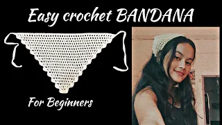 Easy crochet bandana tutorial / crochet mesh stitch / crochet triangular mesh