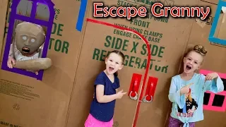 Escape the Babysitter Granny in Real Life Escape Room! We Lock Granny in Box Fort!!!