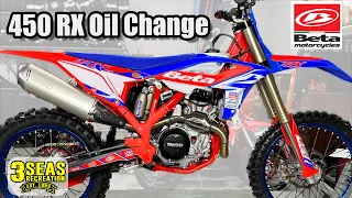 2024 Beta 450 RX Oil Change Procedure, 4-Stroke Beta Motocross Motorcycle, 3 Seas Recreation / 3SRTV