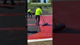 Polyurethane running track construction