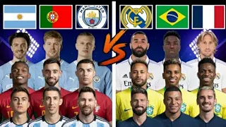 Argentina Portugal Man City 🆚 France Brazil Real Madrid 🔥 Trio Comparison 💪🏻 #football #compare