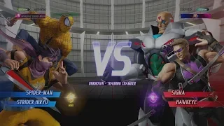 MVCI - SPIDER-MAN/STRIDER HIRYU VS SIGMA/HAWKEYE!