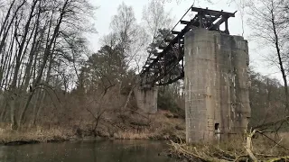 1945-Wał Pomorski-Wysadzony Most Kolejowy