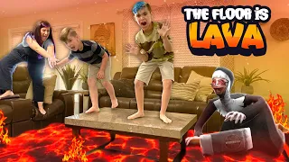 EVIL NUN is the LAVA MONSTER! The Floor Is Lava In Real Life (FUNhouse Family)