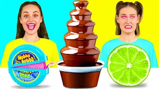 Desafío De Fuente De Chocolate | Trucos Divertidos de Comida por KaZaZa Challenge