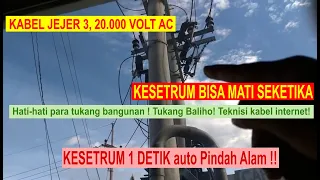 Waspada Para Tukang!! Penjelasan Cara Kerja Kabel Listrik Jejer 3  20kv Kesetrum Bisa Mati Seketika