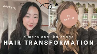 VLOG | HAIR TRANSFORMATION!! black hair to dimensional blonde balayage, styling my hair, amazon haul