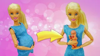 O bebê da Barbie está para chegar! Boneca Barbie grávida vai para o hospital! Vídeos para meninas