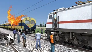 Loco Failed of MEMU TRAIN & Rescue BY WAP-7 :-: Train simulator