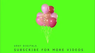 Balloons green screen, party balloons, new year balloons, birthday balloons, animation balloons free