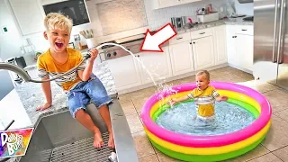 Indoor Inflatable Swimming Pool Prank! 😱 (CAUGHT ON CAMERA!)