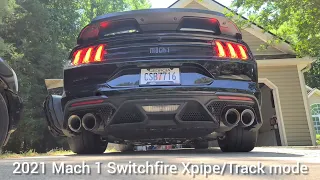 2021 Mach 1 Mustang Borla Switchfire Xpipe vs Stock Active Exhaust in Track Mode #borlaswitchfire