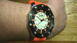 Moscow Classic Orange Zvezda Automatic Wrist Watch on Wrist