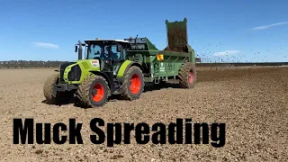 Muck Spreading | John Deere 6150M and Claas Axion 620