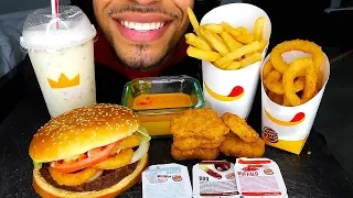 ASMR BURGER KING IMPOSSIBLE BURGER CHEESE NUGGETS FRIES TWIX SHAKE JERRY MUKBANG NO TALKING EATING