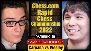 Amazing Knight Sac, Overseen | Fabiano Caruana vs Wesley So |2022 Chess.com Rapid Chess Championship