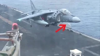 AV-8B Harrier Emergency Landing Without Nose Gear