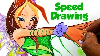 Winx Club Flora Sirenix Speed Drawing | How to draw winx club characters