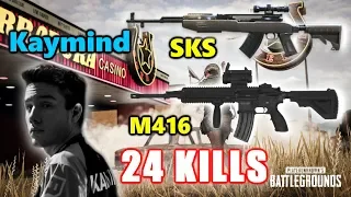 Cloud 9 Kaymind - 24 KILLS - SKS+M416 - SOLO vs SQUADS - PUBG