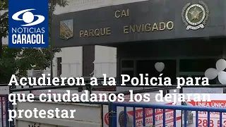 Manifestantes acudieron a la Policía para que ciudadanos los dejaran protestar