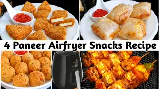 4 Paneer Airfryer Snacks Recipes | Air Fryer Paneer Recipes | Air Fryer Recipes