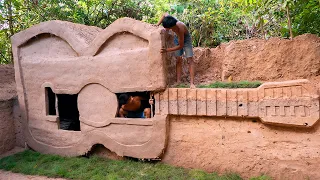 Build Underground House With Private Room In Guitar House