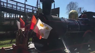 Busch gardens steam train pulling into festa