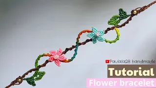 How to make Flower bracelet • Vòng tay  pulsera de hilo ブレスレット手镯 팔찌 βραχιόλι DIY | Macrame tutorial