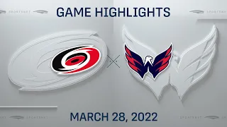 NHL Highlights | Hurricanes vs. Capitals - Mar. 28, 2022