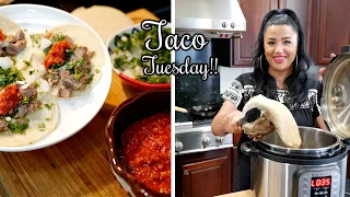 How to make The BEST Beef Tongue Tacos in Instant Pot  + RED Salsa |