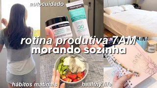 MINHA ROTINA PRODUTIVA 7AM | morando sozinha, hábitos, foco, 2023!