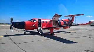 Pilatus PC-12 Takeoff Dexter Air Taxi/Взлёт Pilatus PC-12 Авиакомпании Dexter