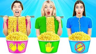 No Hands vs One Hand vs Two Hands Eating Challenge #3 | Funny Food Situations by Multi DO Challenge