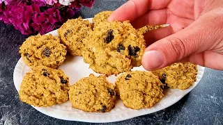 Tasty Diet Cookies With Oats And Apples In 5 Minutes! No Sugar, No Flour, No Butter!