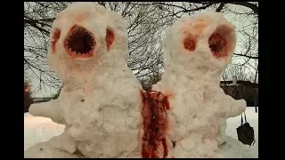 Лютые снеговики. СНЕГОВИК-КРИПОВИК. Смешные и страшные снеговики.