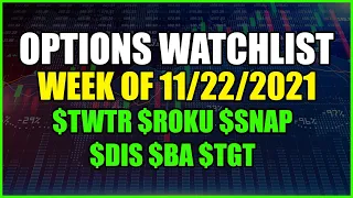 Option's Watchlist Week of 11/22/2021 $TWTR $ROKU $SNAP $DIS $TGT