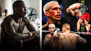 Israel Adesanya Reacts to Charles Oliveira vs Dustin Poirier at UFC269