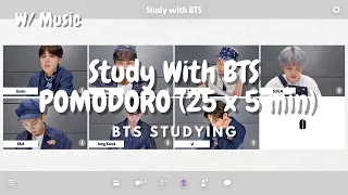 2 HOUR STUDY WITH BTS 💜 | POMODORO (25/5) | BTS | PIANO BTS MUSIC | COUNTDOWN & ALARM