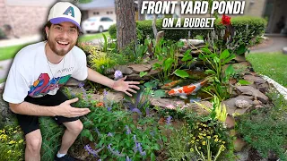 How To Build A Front Yard POND On A BUDGET!! DIY Natural Fish Pond Tutorial!