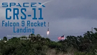 SpaceX CRS 11 Rocket Landing With Sonic Boom